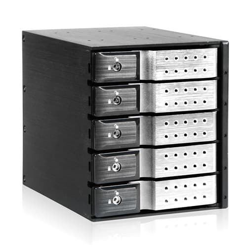 iStarUSA 3x 5.25" to 5x 3.5" Trayless SAS/SATA 6.0 Gb/s Hot-Swap Cage(Silver)