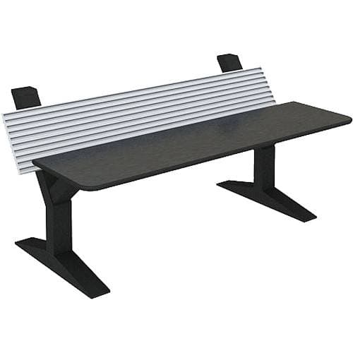 Winsted EnVision Single Tier with 15" Slat-Wall Command Console (Black/Silver, 84")
