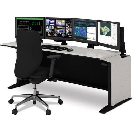 Winsted E-SOC Control Station with Articulating Monitor Mounts (72", Black)