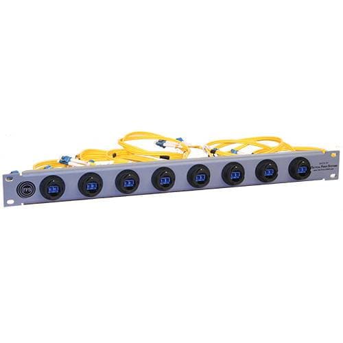 Tactical Fiber Systems Patch Panel with 8 BullsEye Duo Chassis Connectors &amp; Patch Cables with LC Breakouts