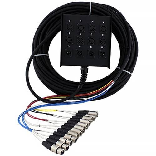 Pro Co Sound StageMASTER Multipair Audio Snake 8-Mic / 4-XLR Return (100')