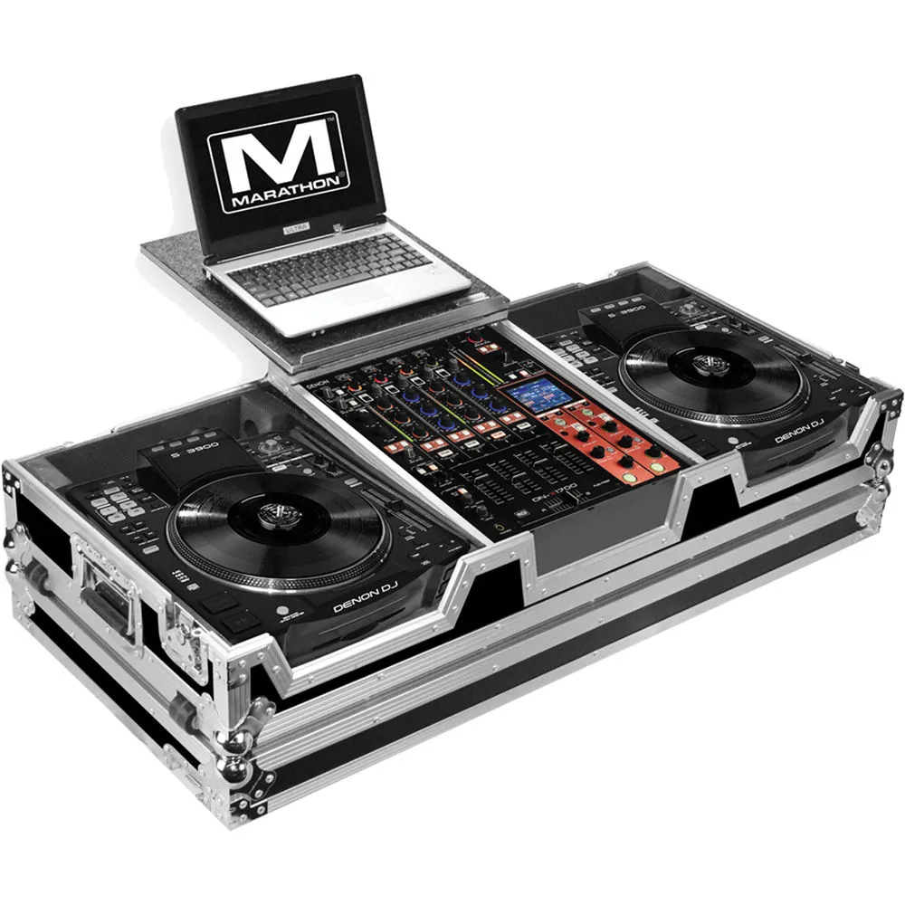 Marathon Case for 2 Large Format CD Players and 12" Mixer (with Laptop Shelf)