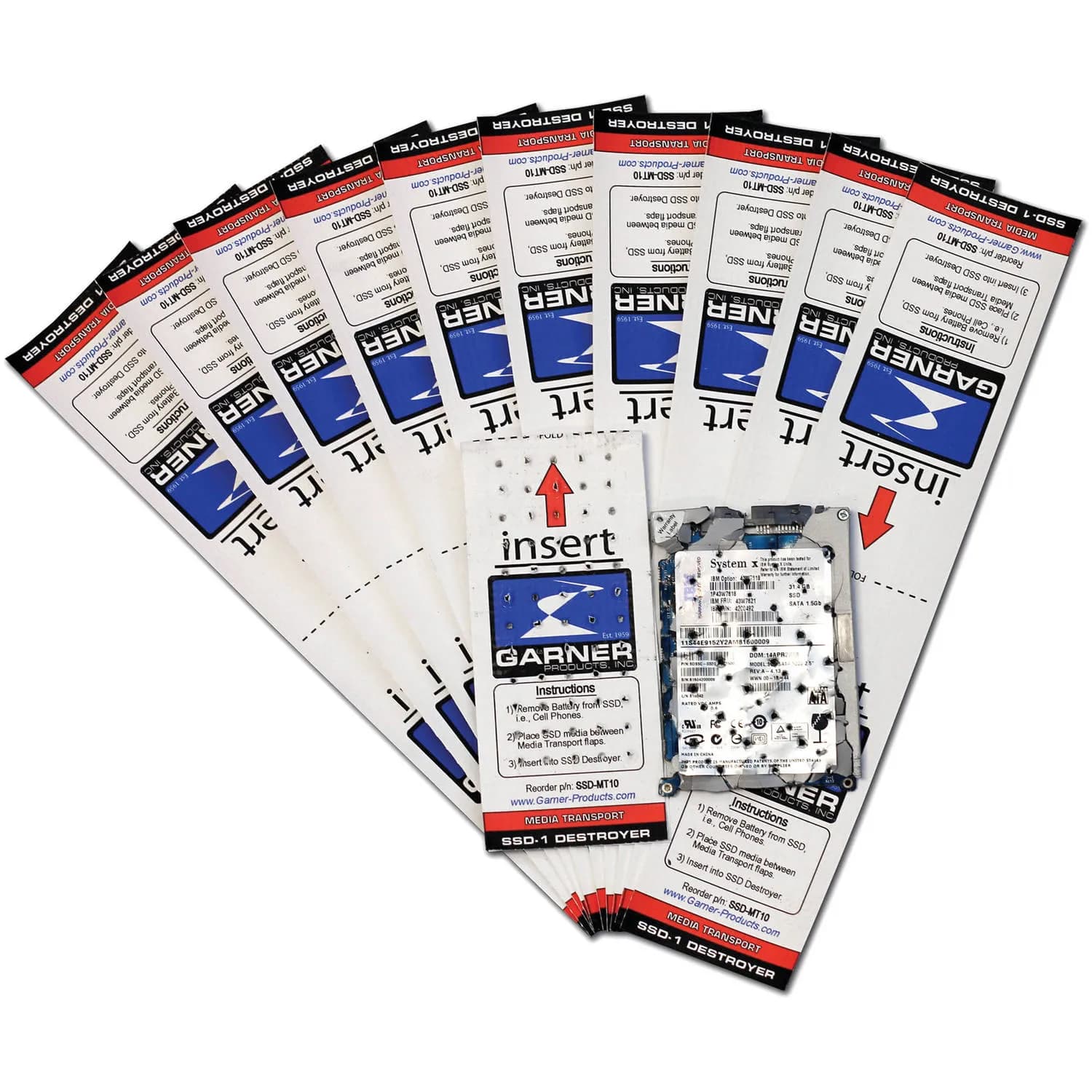 Garner SSD-MT Insert for SSD-1 Solid-State &amp; Flash Destroyer (10-Pack)