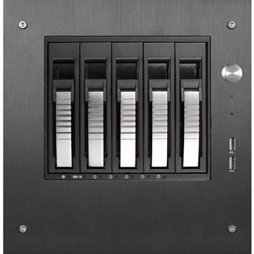 iStarUSA S-35-B5SA Compact Stylish 5x 3.5" Hotswap mini-ITX Tower (Silver HDD Handles)