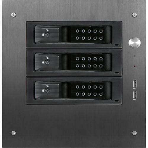 iStarUSA Compact Stylish 3x 3.5" Hotswap Trayless mini-ITX Tower (Black HDD Handles)