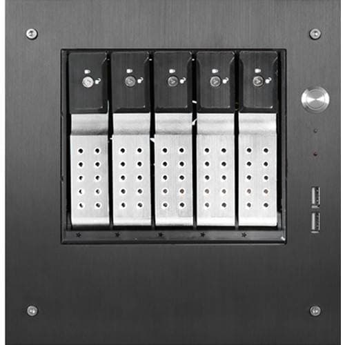 iStarUSA Compact Stylish 5x 3.5" Hotswap Trayless mini-ITX Tower (Silver HDD Handles)
