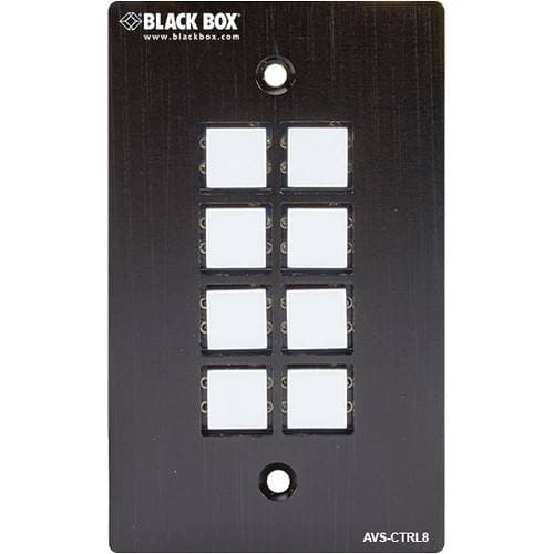 Black Box 8-Button RS-232 Wall Plate Control Panel for AV / KVM Devices