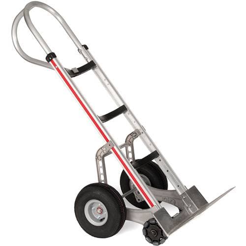 Magliner Curved-Back Hand Truck with Double-Row Multidirectional Wheels