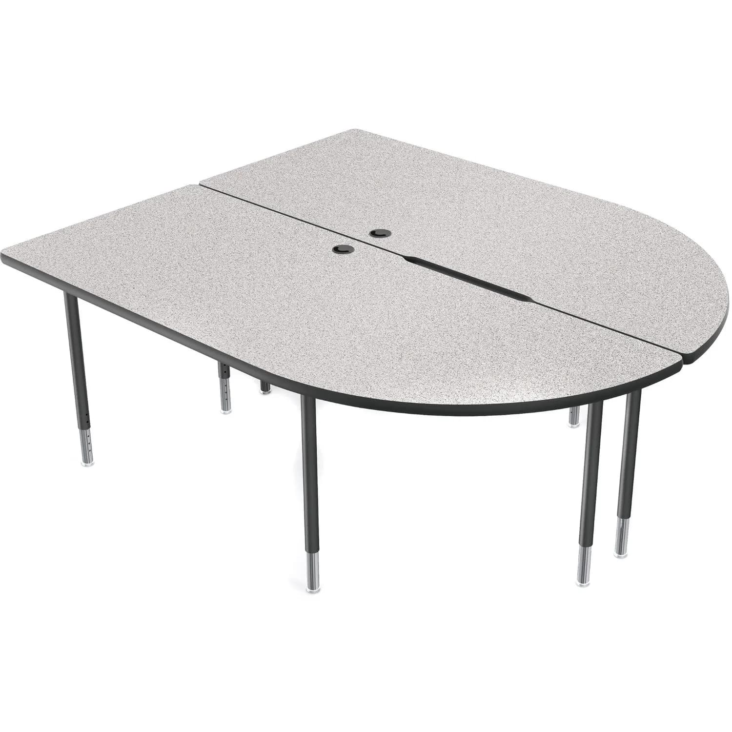 Balt MediaSpace Multimedia &amp; Collaboration Table (Large&nbsp;Double, Gray Nebula Laminate, Black Edge, Black Legs)