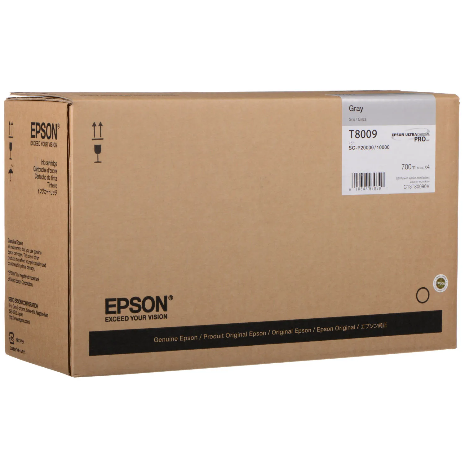 Epson T800900 UltraChrome PRO Gray Ink Cartridges (700mL, 4-Pack)