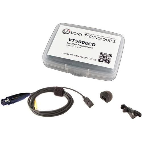 Voice Technologies VT500ECO Omnidirectional Miniature Lavalier Microphone Economy Package (TA4F Connector for Shure, Black)