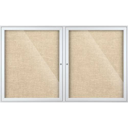 Best Rite Indoor Enclosed Two-Door Bulletin Board Cabinet (3x5', Cotton Vinyl)