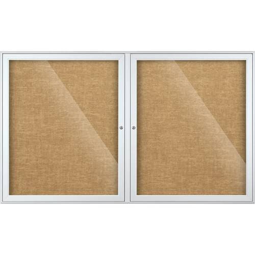 Best Rite Indoor Enclosed Two-Door Bulletin Board Cabinet (3x5', Natural Vinyl)