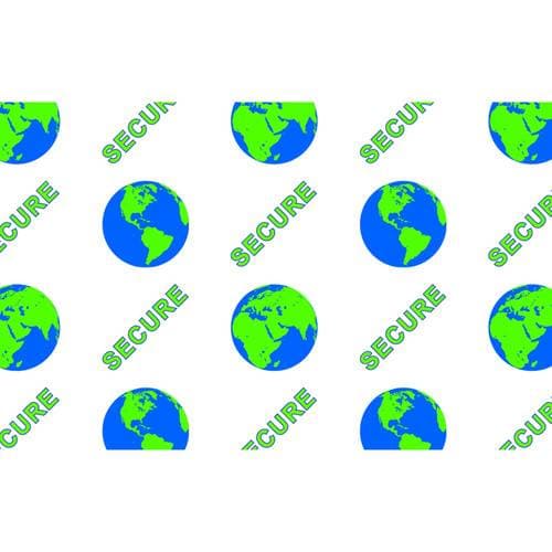 IDP 1-Mil Alternating Full Hologram Patch "Secure Globe" Front, Full Clear Patch Back Laminate Film (125 Cards/Roll)