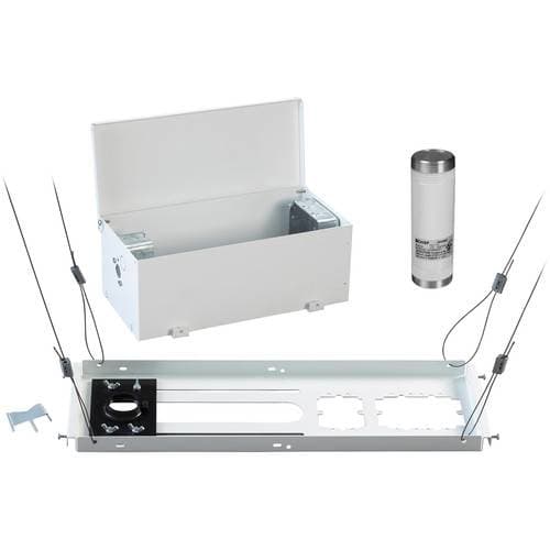 Chief CMS440 Suspended Ceiling Kit with CMS006W Fixed Extension Column &amp; CMA470 Above-Tile Storage Accessory (White)