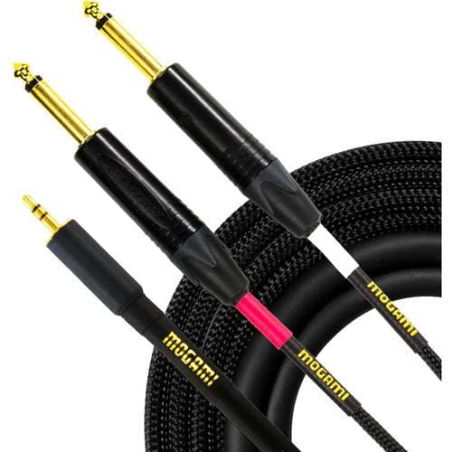 Mogami Gold 3.5mm TRS to Dual 1/4" TS Accessory Cable (3')