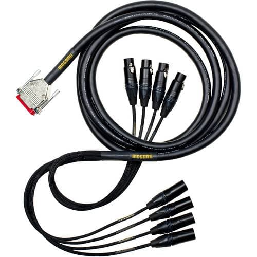 Mogami Gold AES TD DB-25 to 4 XLR Male &amp; 4 XLR Female Digital Breakout Cable (3')