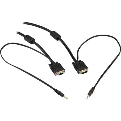 Pearstone Standard VGA Male to VGA Male Cable with 3.5mm Stereo Audio (50')
