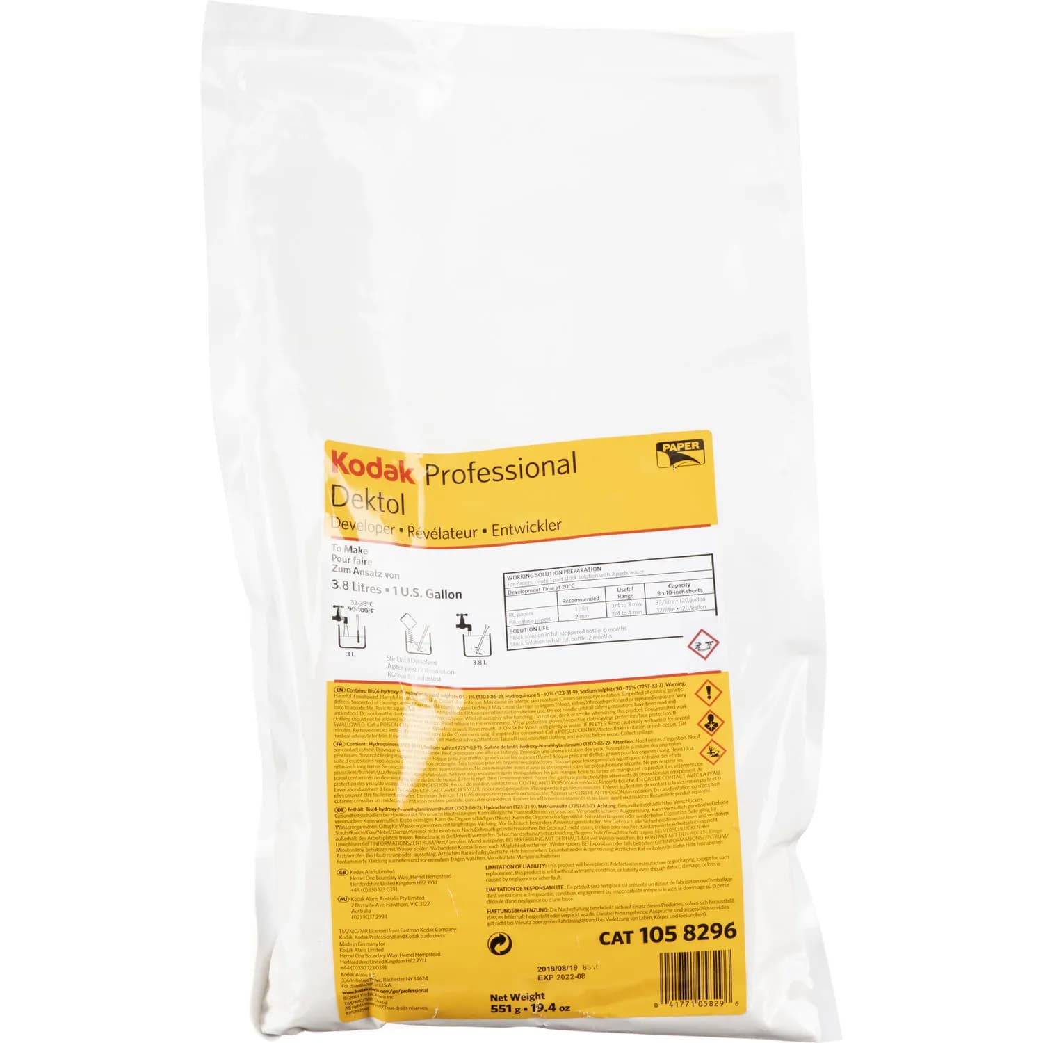 Kodak Professional DEKTOL Paper Developer (To Make 1 gal)