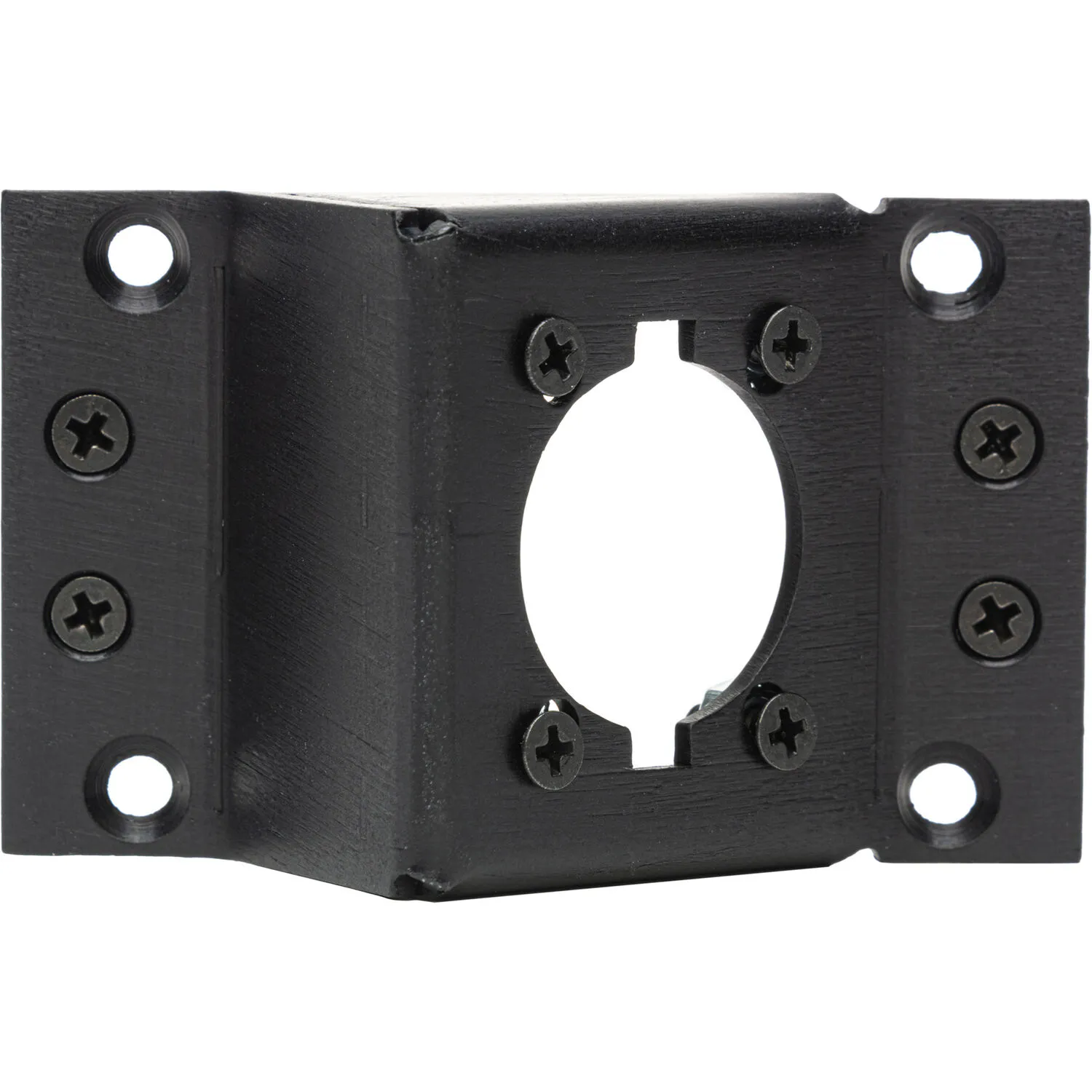 Camplex Punched Angled Aluminum Panel for Neutrik opticalCON and All D-Series Connectors (1 RU, Black)