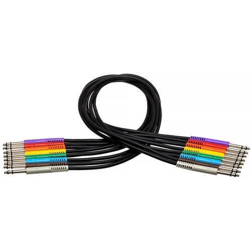 Hosa Technology Patchbay TT Male to TT Male Bantam Cable - 3' (set of 8)