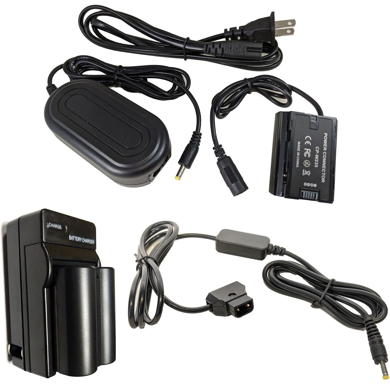 Bescor NPW235 Coupler, Battery, Charger, AC Adapter & D-Tap Adapter Kit for FUJIFILM X-T4 Digital Camera