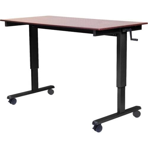 Luxor 48" Adjustable Standing Desk (Black Frame/Dark Walnut Top)