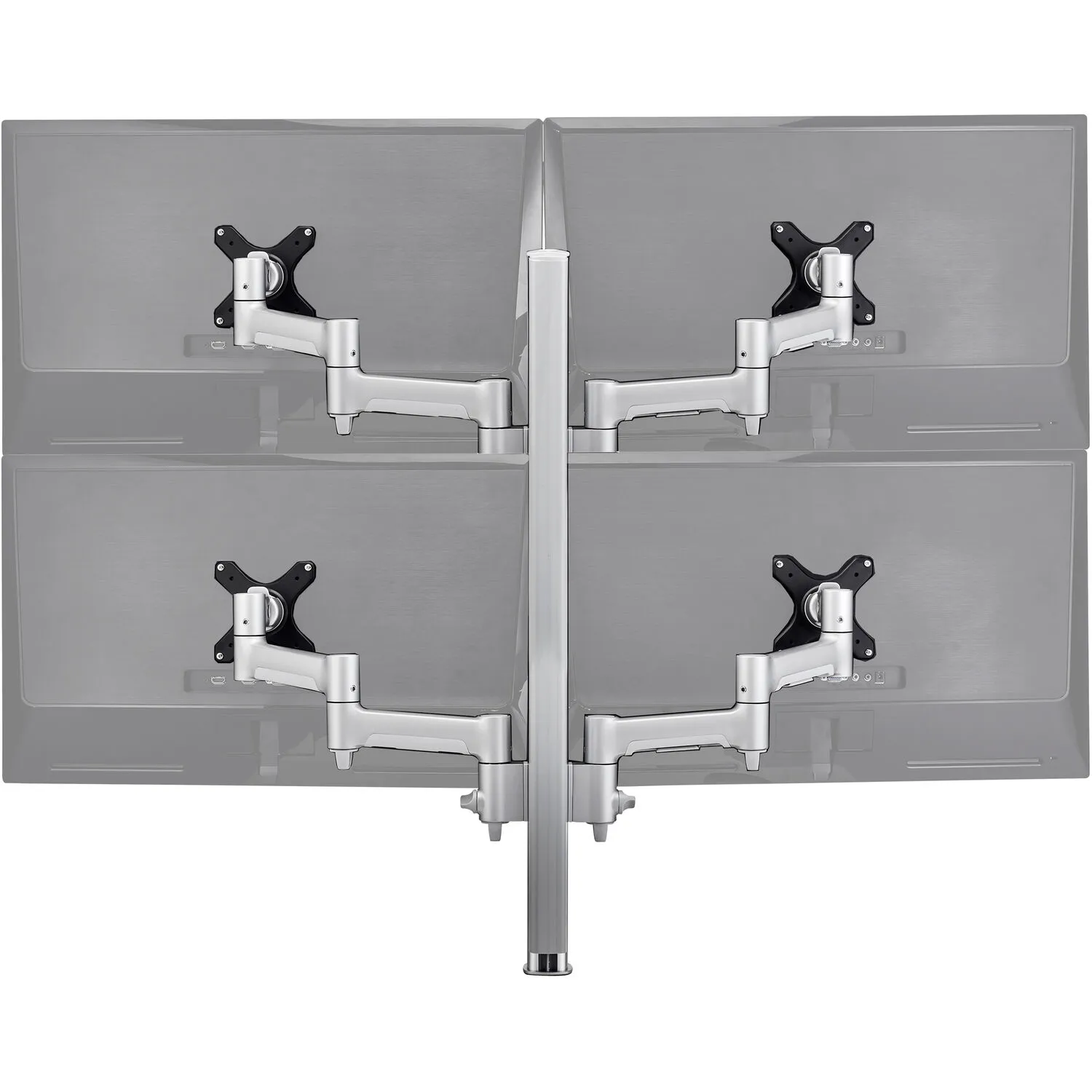 Atdec AWMS-4-4675-H-S Quad-Monitor Desk Mount Bundle (Silver)