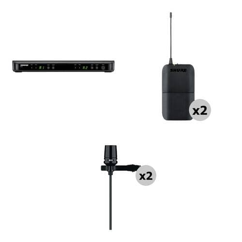Shure Dual-Channel Wireless Cardioid Lavalier Microphone System Kit (H9: 512 to 542 MHz)