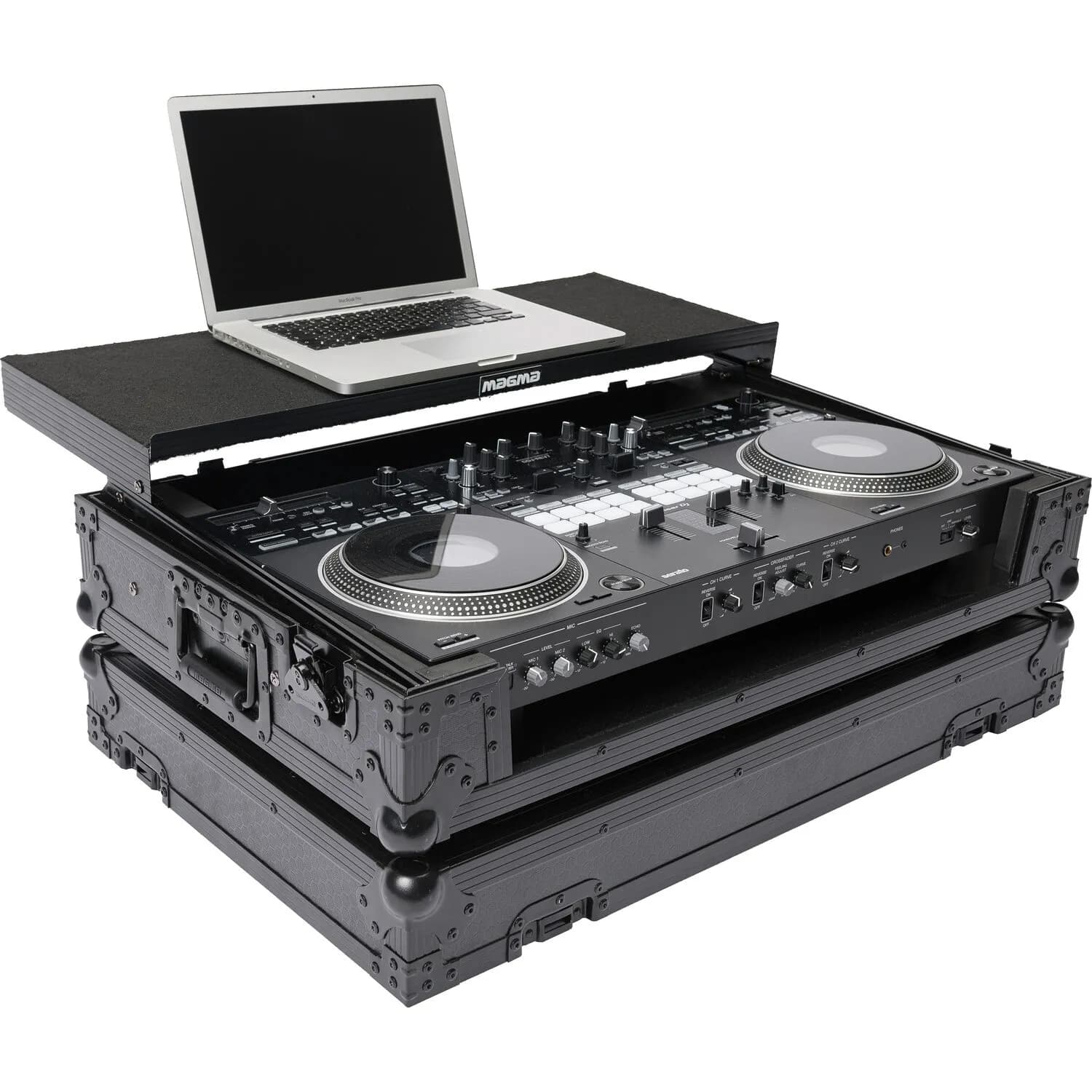Magma Bags DJ Controller Workstation Road Case with Wheels for DDJ-REV7 (Black on Black)