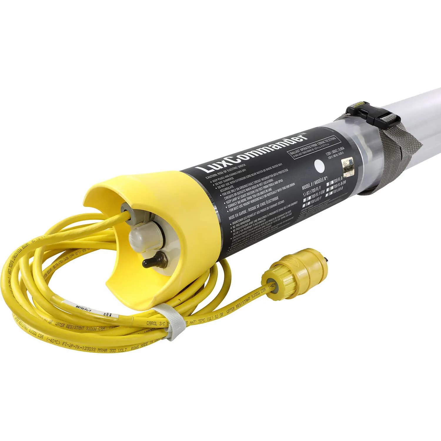 Lex Products Work Light, (3) T5 Fluorescent Lamps, 8200 Lumens, 3.3 Ft., Yellow, 90-Minute Battery Backup