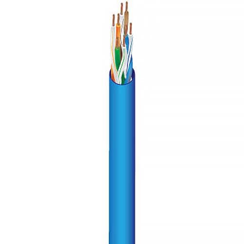 West Penn Plenum-Rated 254246 23 AWG 4-Pair Cat 6 Unshielded Cable (1000', Blue)