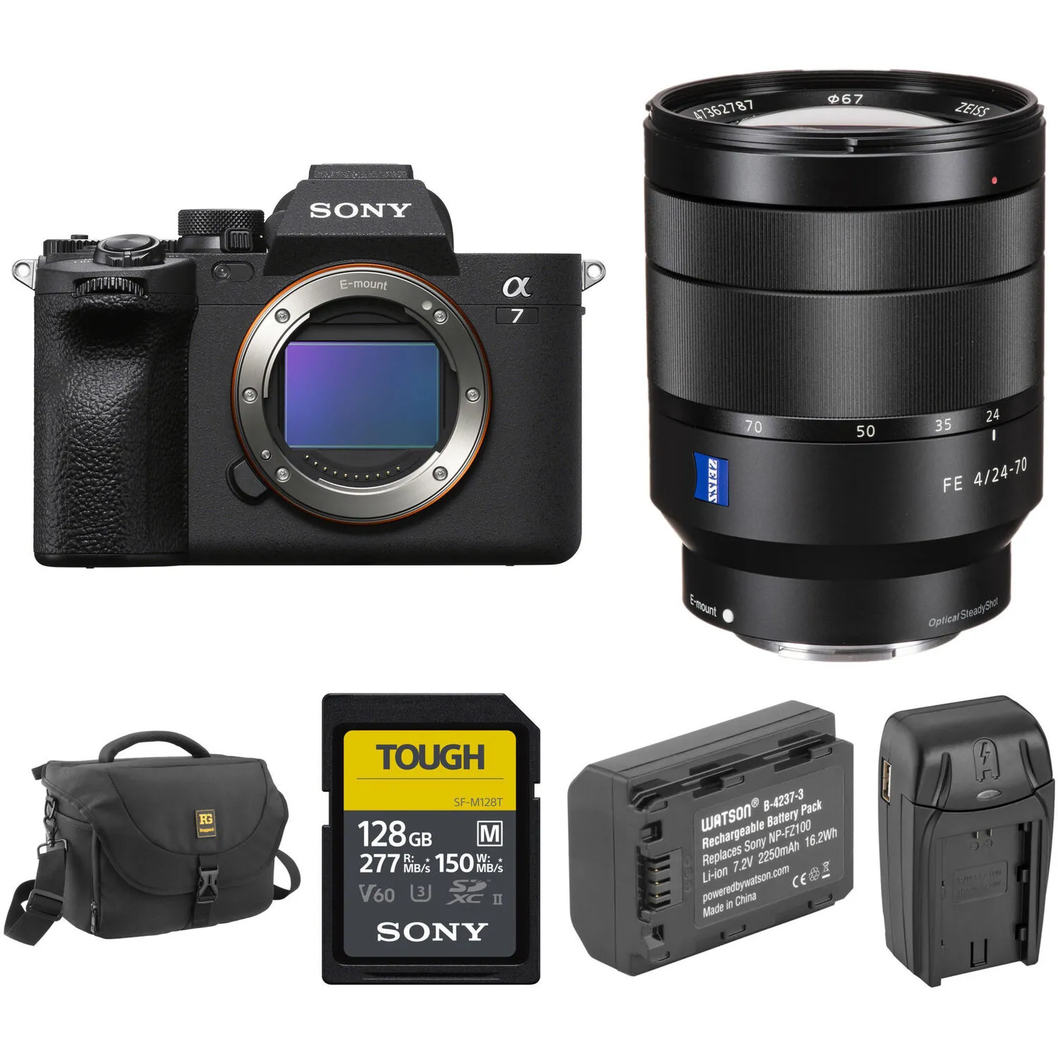 Sony a7 IV Mirrorless Camera with 24-70mm f/4 Lens and Accessories Kit