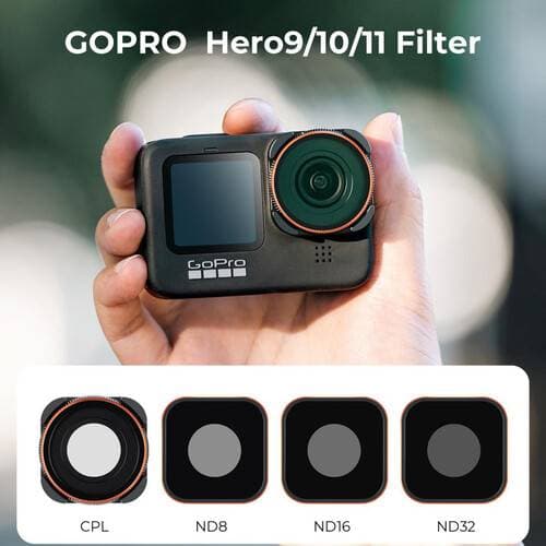 K&amp;F Concept 4-in-1 Filter Kit for GoPro HERO9/10/11 Black (ND8, ND16, ND32, CPL)