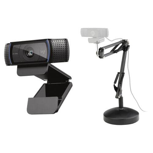 Logitech C920s HD Pro Webcam with WebCamArm 2 Camera Arm Kit