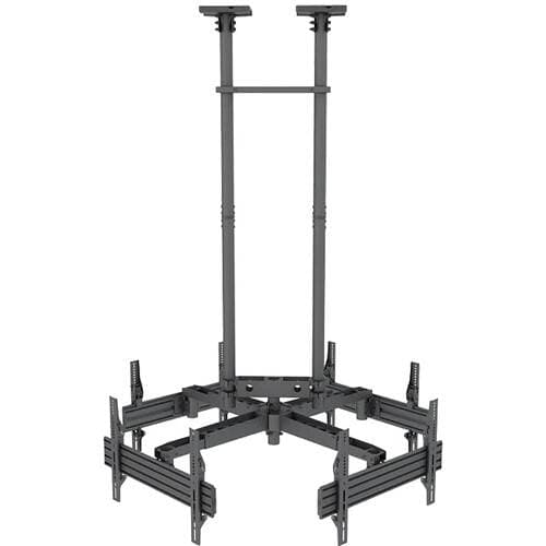 Mount-It! Four-Screen Dual-Pole Ceiling Mount (Four-Sided, Heavy-Duty)