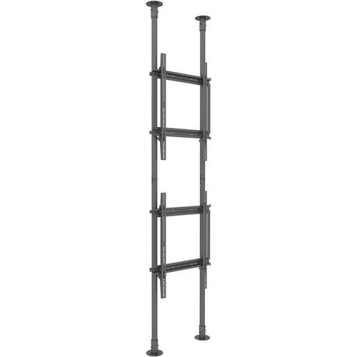 Mount-It! PRO Dual-Screen Dual-Pole Heavy-Duty Floor-to-Ceiling Mount (Top-to-Bottom, Portrait)