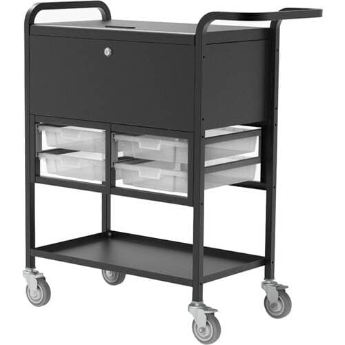 Luxor File Cart with Locking Cabinet and Storage Bins