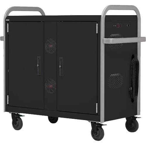 Bretford 24x Network-Ready Link Cart (Black Pumice / Aluminum)
