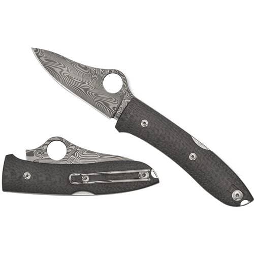 Spyderco SpyOpera Carbon Fiber Thor Damascus Folding Knife