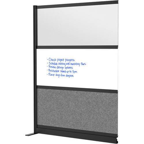 Luxor Modular Room Divider Add-On Wall (53 x 70", Black, Wide Paneling)