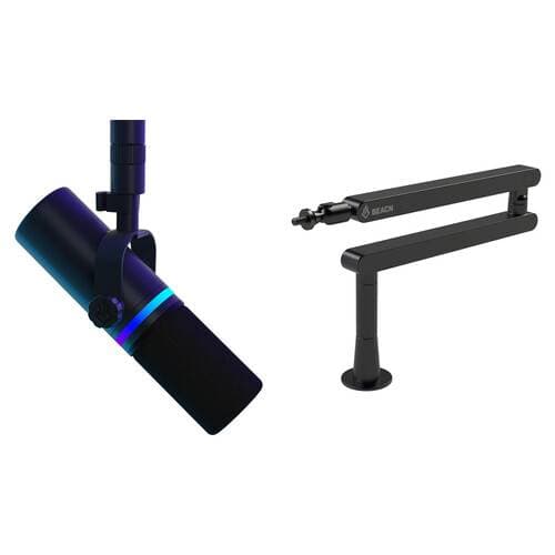 BEACN Mic Dynamic USB Broadcast Microphone Podcasting Kit with Boom Arm (Blue)