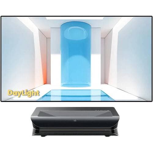 AWOL Vision LTV-3500 Pro 3000-Lumen XPR 4K RGB Laser Projector with ALR-D120 Fixed Frame Screen