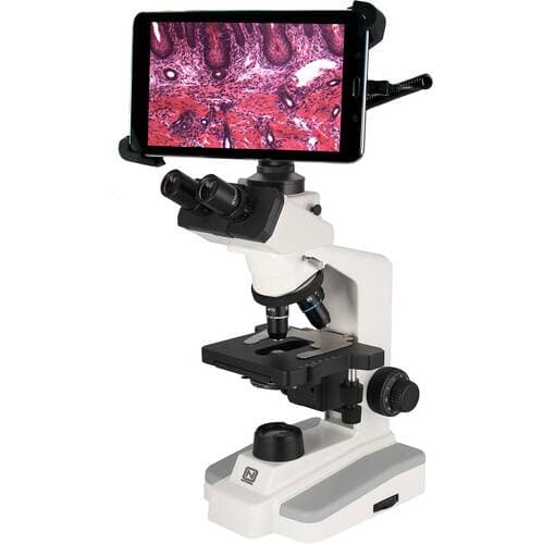 Swift Trinocular Corded LED Microscope with Achromatic Super Contrast Lenses and 8" LCD Android Tablet