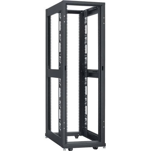 Lowell Manufacturing Open Frame Data Rack (45 RU, 36" Deep, Black)