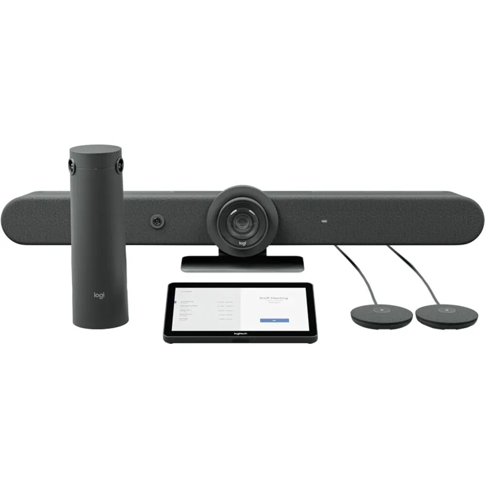 Logitech Rally Bar + Tap + Sight + 2 Mic Pod Bundle for Medium Conference Rooms (TAA Compliant)