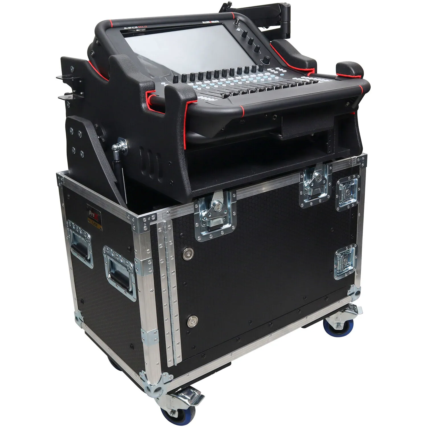 ProX Flip-Ready Hydraulic Console Deck Case with 2 RU Rack Space for Avantis SOLO