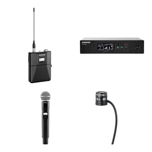 Shure QLXD14/85 Digital Wireless Cardioid Lavalier and Handheld Microphone System Kit (J50A: 572 to 608 + 614 to 616 MHz)