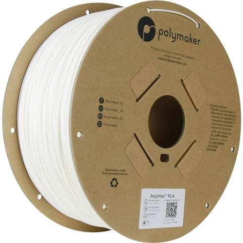 Polymaker 1.75mm PolyMax PLA Filament (3kg, White)