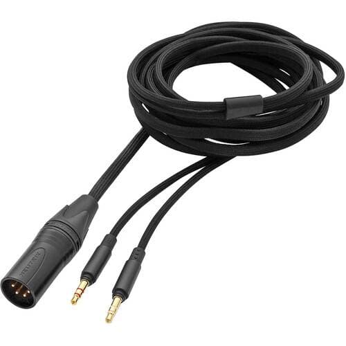 Beyerdynamic Double-Sided Stereo Cable with Locking Mechanism for Balanced-Mode Use (4-Pin XLR to Two 3.5mm, 9.8')